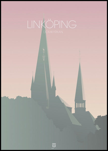 Linkoping Domkyrkan | INDRAMMET BILLEDE Indrammet billede MF 30x40 Sort