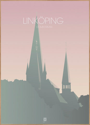 Linkoping Domkyrkan | INDRAMMET BILLEDE Indrammet billede MF 30x40 Egeramme