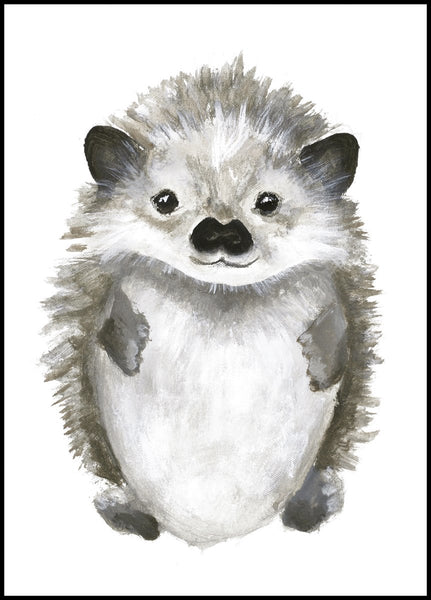 Little hedgehog | INDRAMMET BILLEDE Indrammet billede MF 30x40 Sort