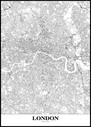 Map London | INDRAMMET BILLEDE Indrammet billede MF 30x40 Sort