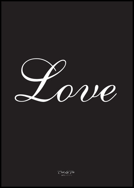 Love | INDRAMMET BILLEDE Indrammet billede MF 30x40 Sort