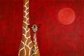 Giraffe in red | PREMIUM MALERI