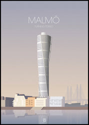 Malmö Turning Torso | INDRAMMET BILLEDE Indrammet billede MF 30x40 Sort