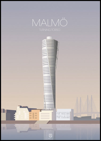 Malmö Turning Torso | INDRAMMET BILLEDE Indrammet billede MF 30x40 Sort