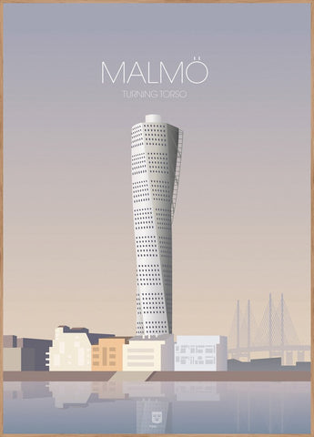 Malmö Turning Torso | INDRAMMET BILLEDE Indrammet billede MF 30x40 Egeramme