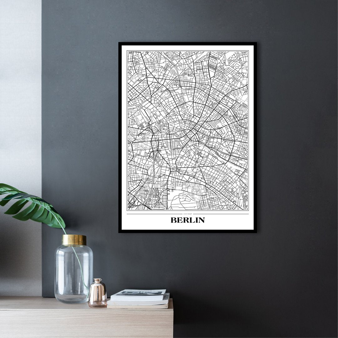 Map Berlin white | PLAKAT Plakat MF