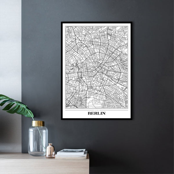 Map Berlin white | PLAKAT Plakat MF