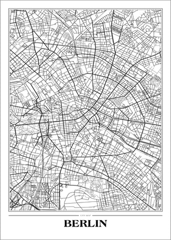 Map Berlin white | PLAKAT Plakat MF