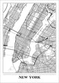 Map New York white | PLAKAT