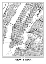 Map New York white | PLAKAT Plakat MF