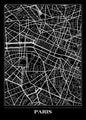 Map Paris Black | INDRAMMET BILLEDE
