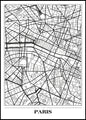 Map Paris white | INDRAMMET BILLEDE
