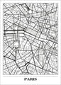 Map Paris white | PLAKAT
