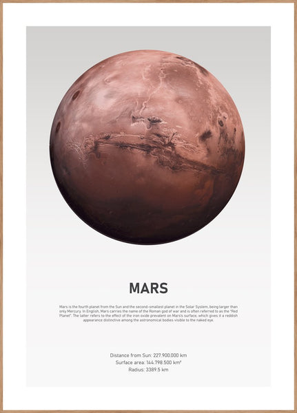 Mars Light | INDRAMMET BILLEDE Indrammet billede MF 30x40 Egeramme