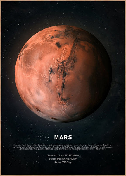 Mars | INDRAMMET BILLEDE Indrammet billede MF 30x40 Egeramme