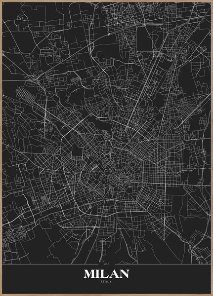 Map Milan black | INDRAMMET BILLEDE Indrammet billede MF 30x40 Egeramme