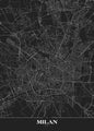 Map Milan black | PLAKAT