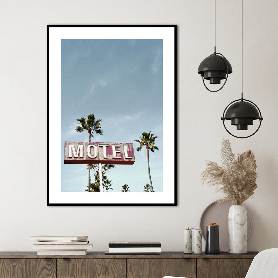 Motel | INDRAMMET BILLEDE Indrammet billede MF 30x40 Sort