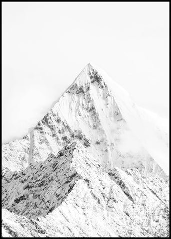 Mountain top white | INDRAMMET BILLEDE Indrammet billede MF 30x40 Sort