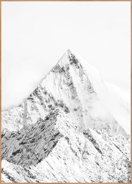 Mountain top white | INDRAMMET BILLEDE Indrammet billede MF 30x40 Egeramme