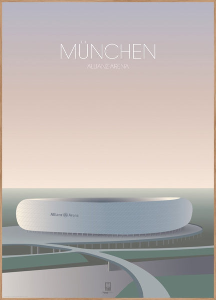 München Allianz Arena | INDRAMMET BILLEDE Indrammet billede MF 30x40 Egeramme