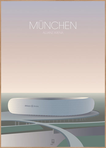 München Allianz Arena | INDRAMMET BILLEDE Indrammet billede MF 30x40 Egeramme