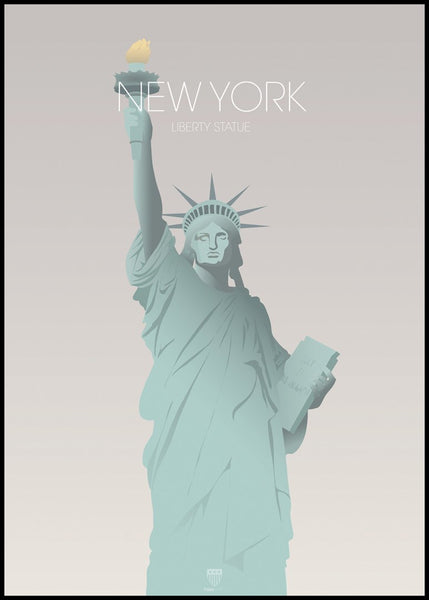 New York Liberty statue | INDRAMMET BILLEDE Indrammet billede MF 30x40 Sort
