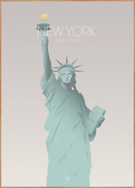 New York Liberty statue | INDRAMMET BILLEDE Indrammet billede MF 30x40 Egeramme