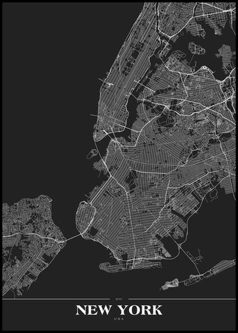 New York black | INDRAMMET BILLEDE Indrammet billede MF 30x40 Sort