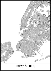 New York | INDRAMMET BILLEDE Indrammet billede MF 30x40 Sort