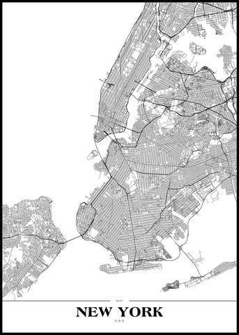 New York | INDRAMMET BILLEDE Indrammet billede MF 30x40 Sort