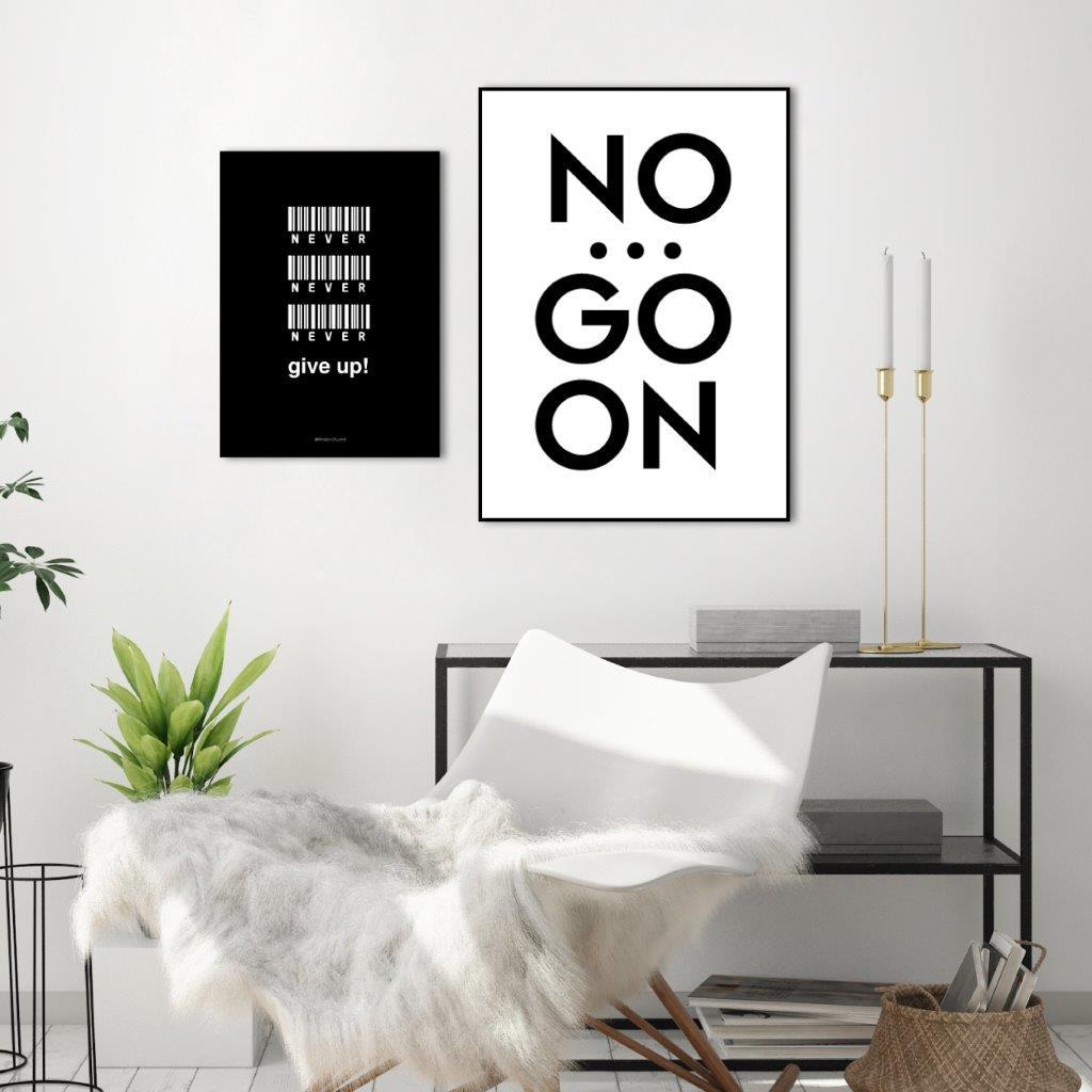 No... go on | INDRAMMET BILLEDE Indrammet billede MF 30x40 Sort