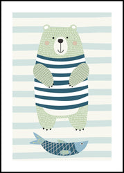 Nordic Bear | INDRAMMET BILLEDE Indrammet billede MF 30x40 Sort