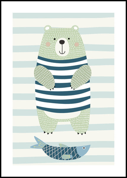 Nordic Bear | INDRAMMET BILLEDE Indrammet billede MF 30x40 Sort
