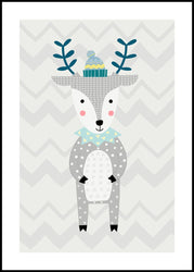 Nordic Deer | INDRAMMET BILLEDE Indrammet billede MF 30x40 Sort