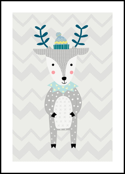 Nordic Deer | INDRAMMET BILLEDE Indrammet billede MF 30x40 Sort