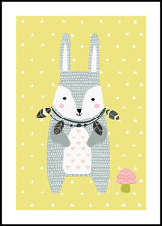 Nordic Rabbit | INDRAMMET BILLEDE Indrammet billede MF 30x40 Sort