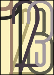 Numbers 1 | INDRAMMET BILLEDE Indrammet billede MF 30x40 Sort