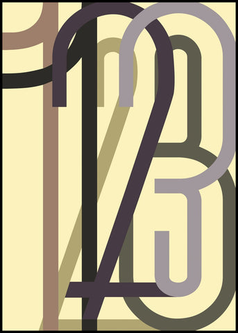 Numbers 1 | INDRAMMET BILLEDE Indrammet billede MF 30x40 Sort