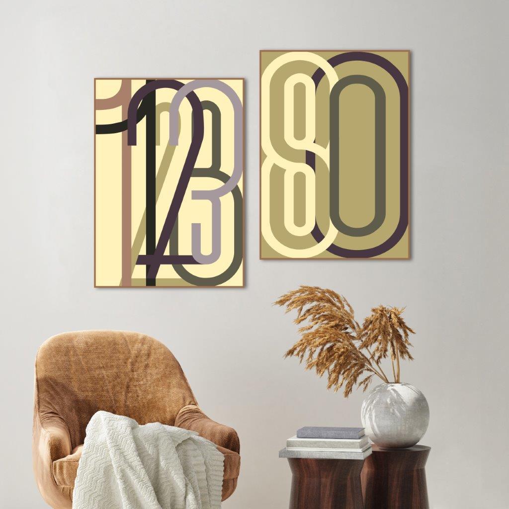 Numbers 1 | INDRAMMET BILLEDE Indrammet billede MF 30x40 Sort