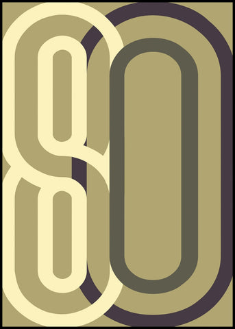 Numbers 2 | INDRAMMET BILLEDE Indrammet billede MF 30x40 Sort