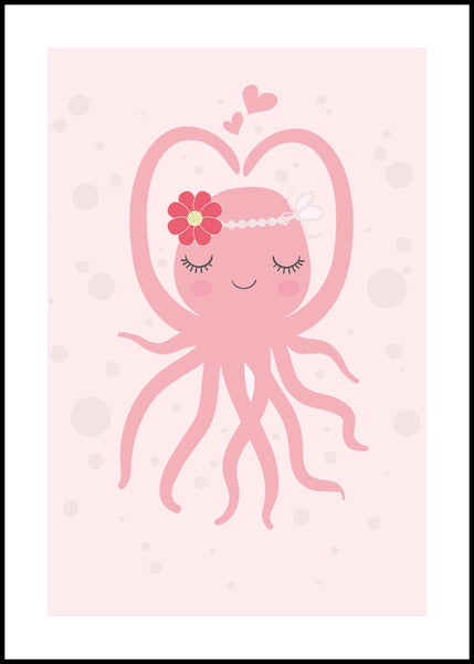 Oktopus | INDRAMMET BILLEDE Indrammet billede MF 30x40 Sort