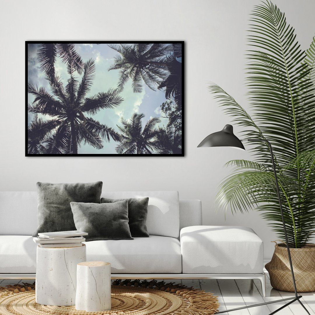 Palm Trees 2 | INDRAMMET BILLEDE Indrammet billede MF 30x40 Sort