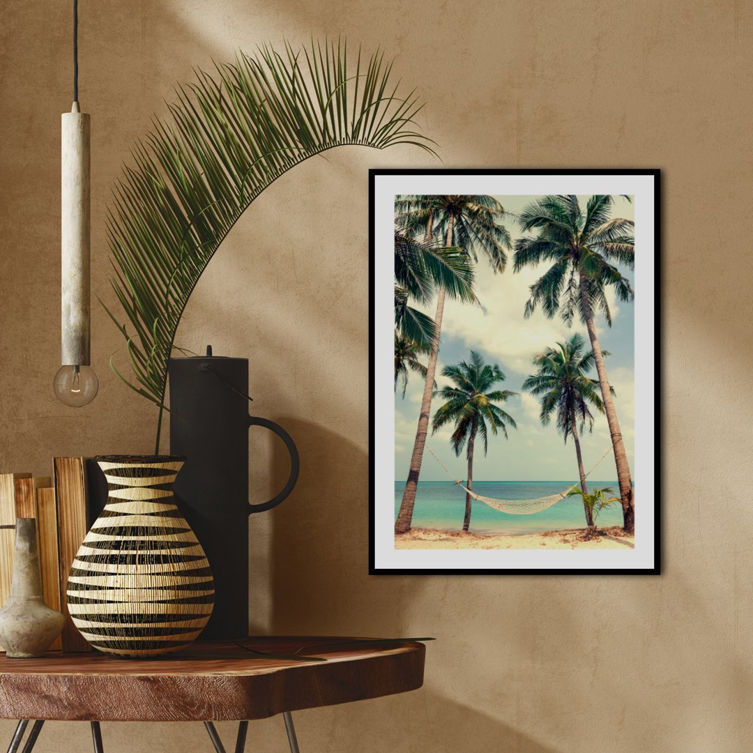 Palm sky 3 | INDRAMMET BILLEDE Indrammet billede MF 30x40 Sort