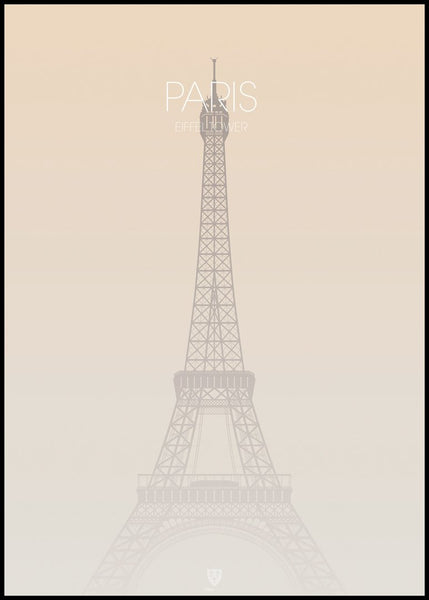 Paris Eiffel Tower | INDRAMMET BILLEDE Indrammet billede MF 30x40 Sort