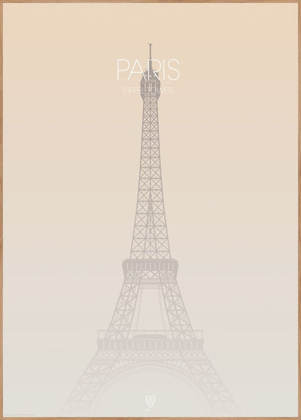 Paris Eiffel Tower | INDRAMMET BILLEDE Indrammet billede MF 30x40 Egeramme