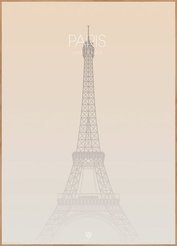 Paris Eiffel Tower | INDRAMMET BILLEDE Indrammet billede MF 30x40 Egeramme
