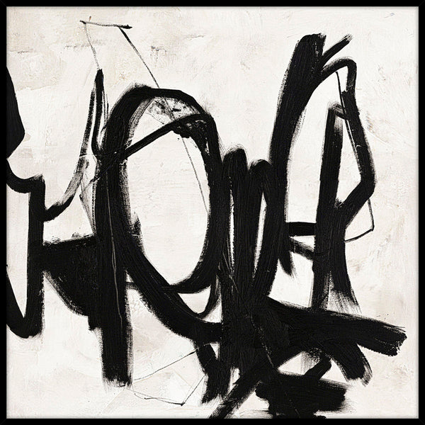 Playblack 2 | DESIGN PAINTING Design maleri ART COPENHAGEN 100x100 Sort ramme 