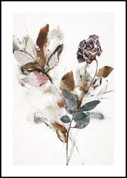 Playing Flower 1 | INDRAMMET BILLEDE Indrammet billede MF 30x40 Sort