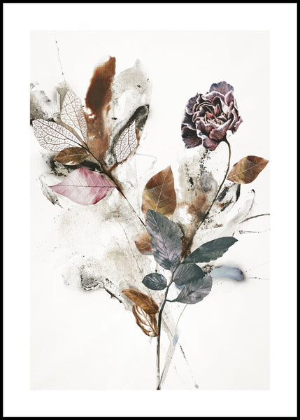 Playing Flower 1 | INDRAMMET BILLEDE Indrammet billede MF 30x40 Sort